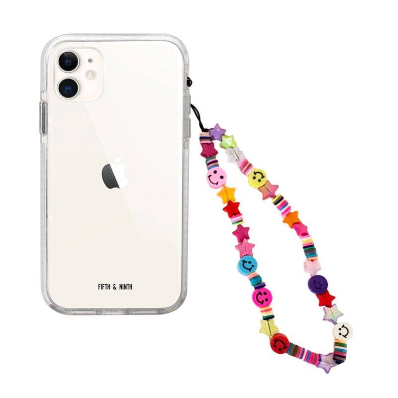 Fifth & Ninth Neon Hearts Beaded Phone Charm