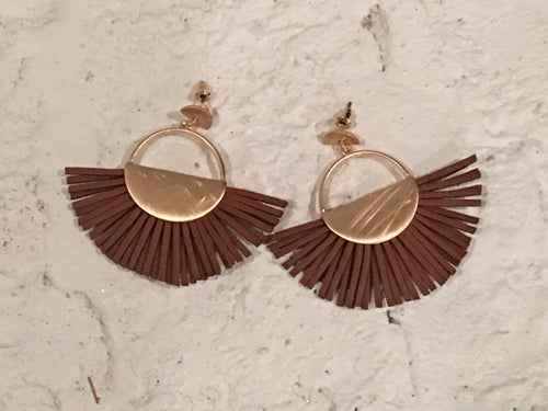 Carmel Faux Leather Earrings